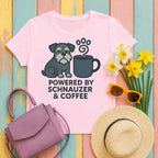 Powered By Schnauzer & Coffee T-shirt in Light Pink