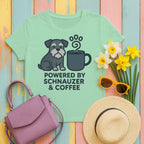 Powered By Schnauzer & Coffee T-shirt in Mint Green