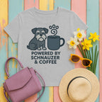 Powered By Schnauzer & Coffee T-shirt in Sport Grey