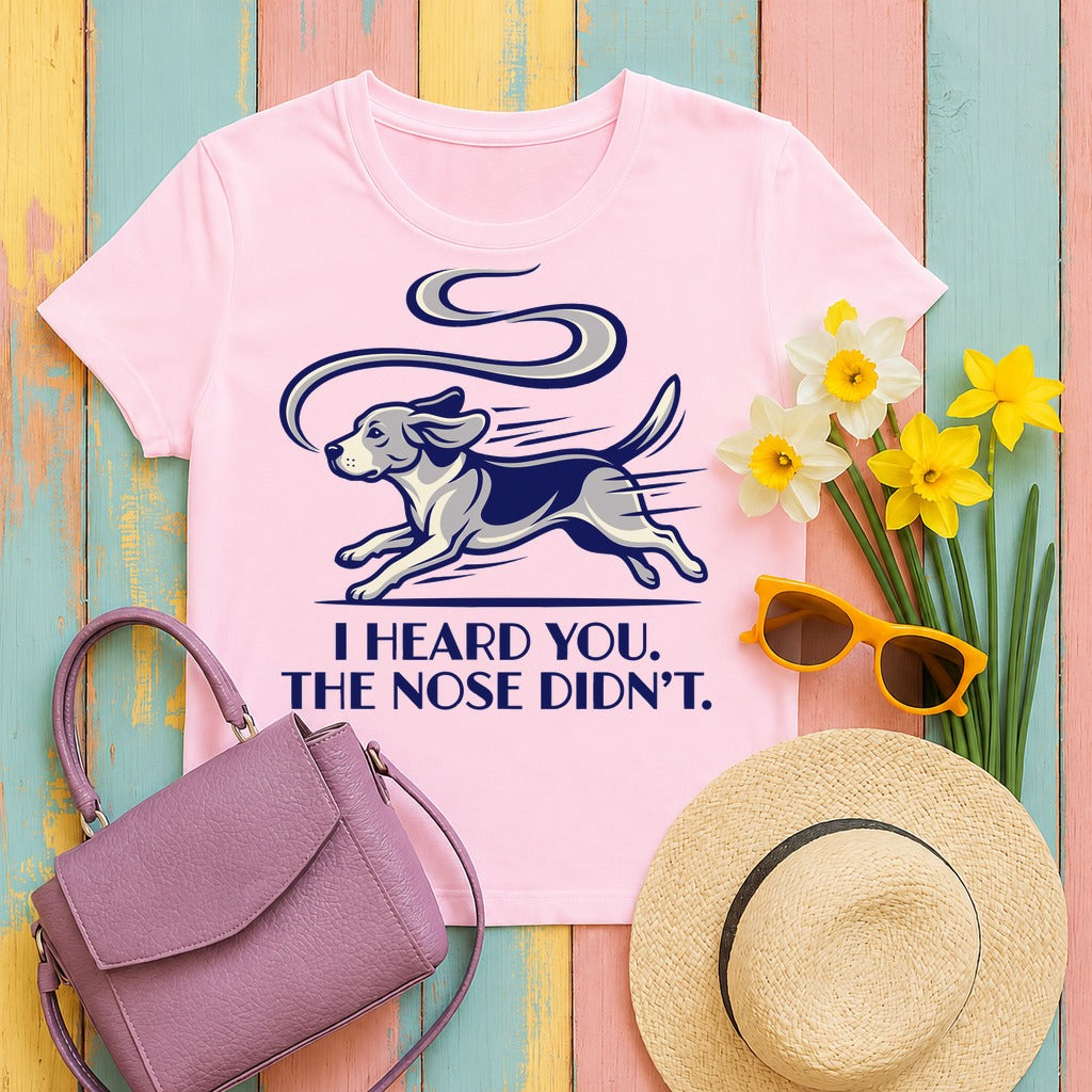 Beagle Saga: The Nose Didn't T-Shirt in Light Pink