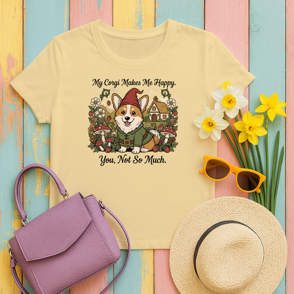 Corgi Gnome T-Shirt in Yellow Haze