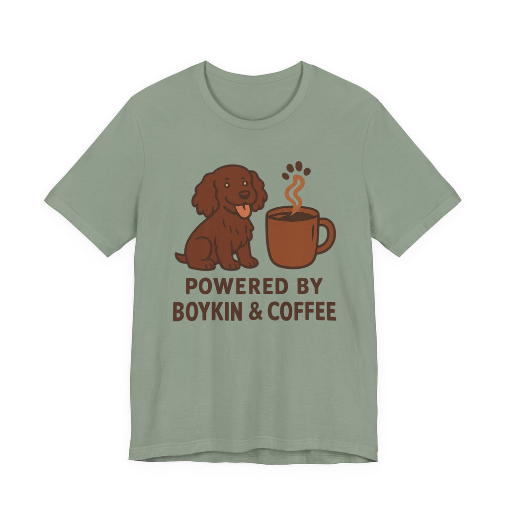 Boykin Spaniel Powered by Boykin & Coffee Tee