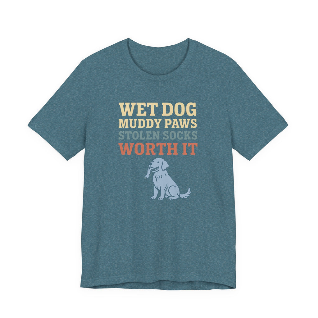 Flat-Coat Wet Dog Muddy Paws Tee