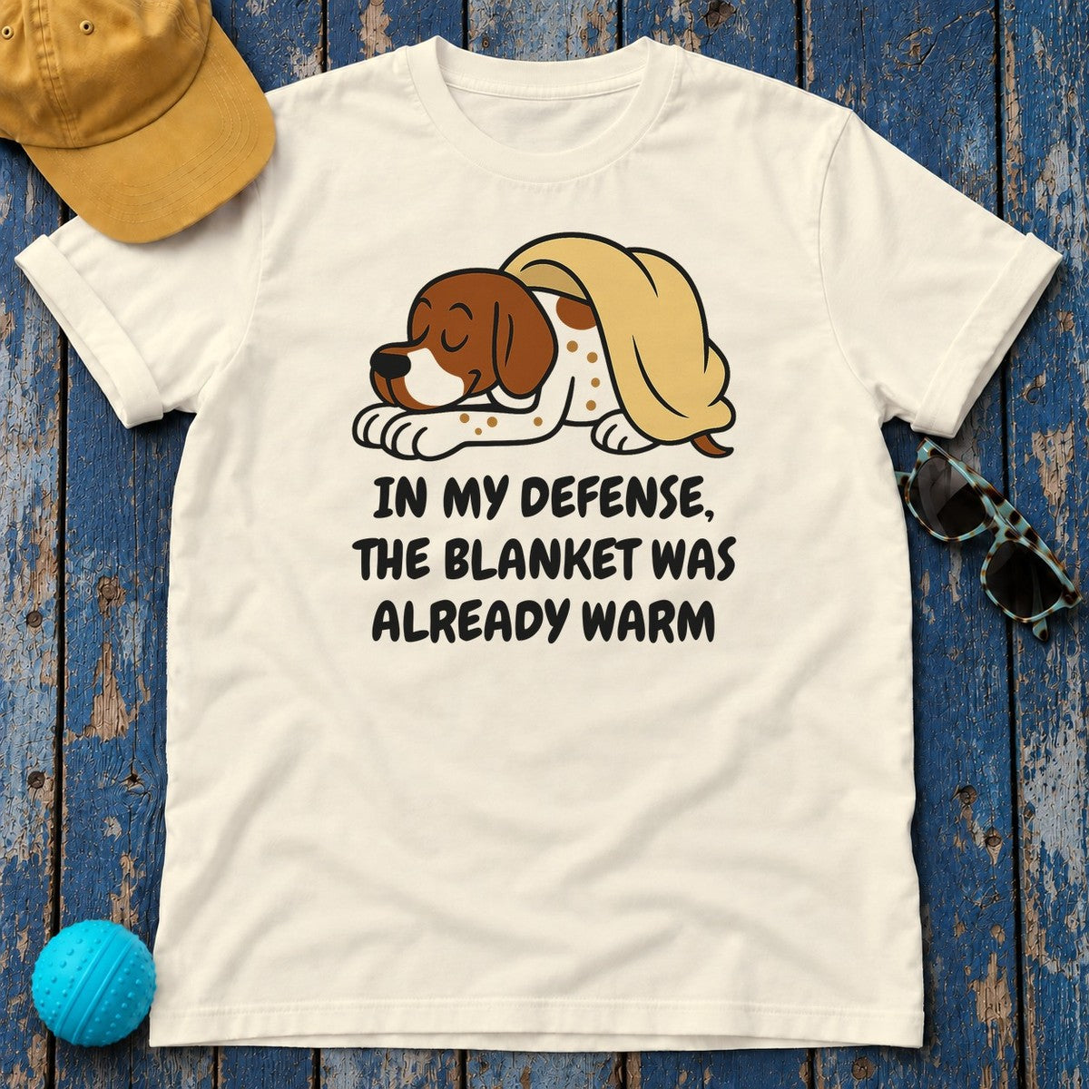 German Shorthaired Pointer Blanket Was Already Warm Tee in Natural