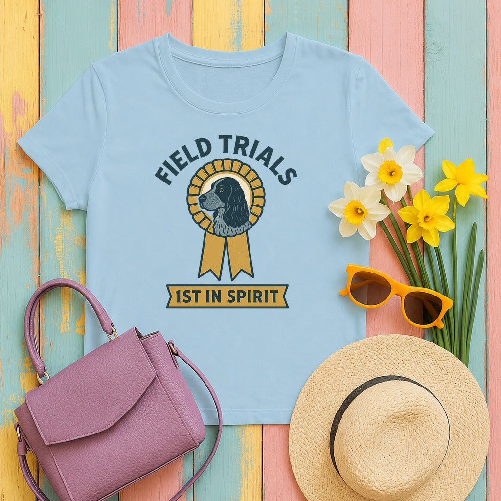 English Cocker Field Trials Tee in Light Blue
