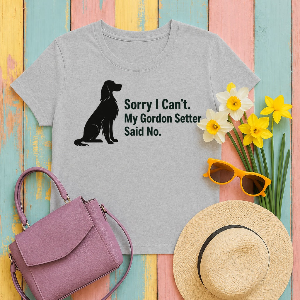 My Gordon Setter Said No. Humorous T-Shirt in Sport Grey