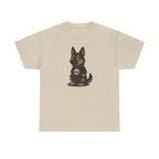 Punk Rock German Shepherd with Skull T-Shirt Design T-Shirt