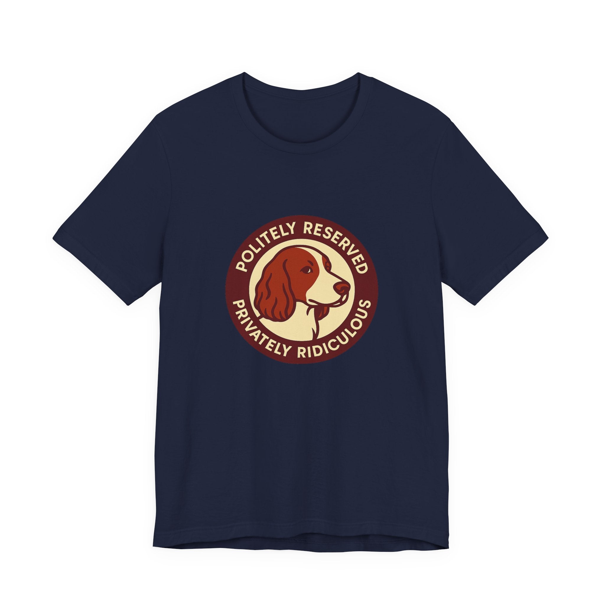 Welsh Springer Spaniel Politely Reserved Badge Tee