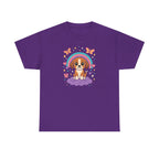 Cute Puppy Beagle Above Rainbow Cloud Design Graphic T-Shirt