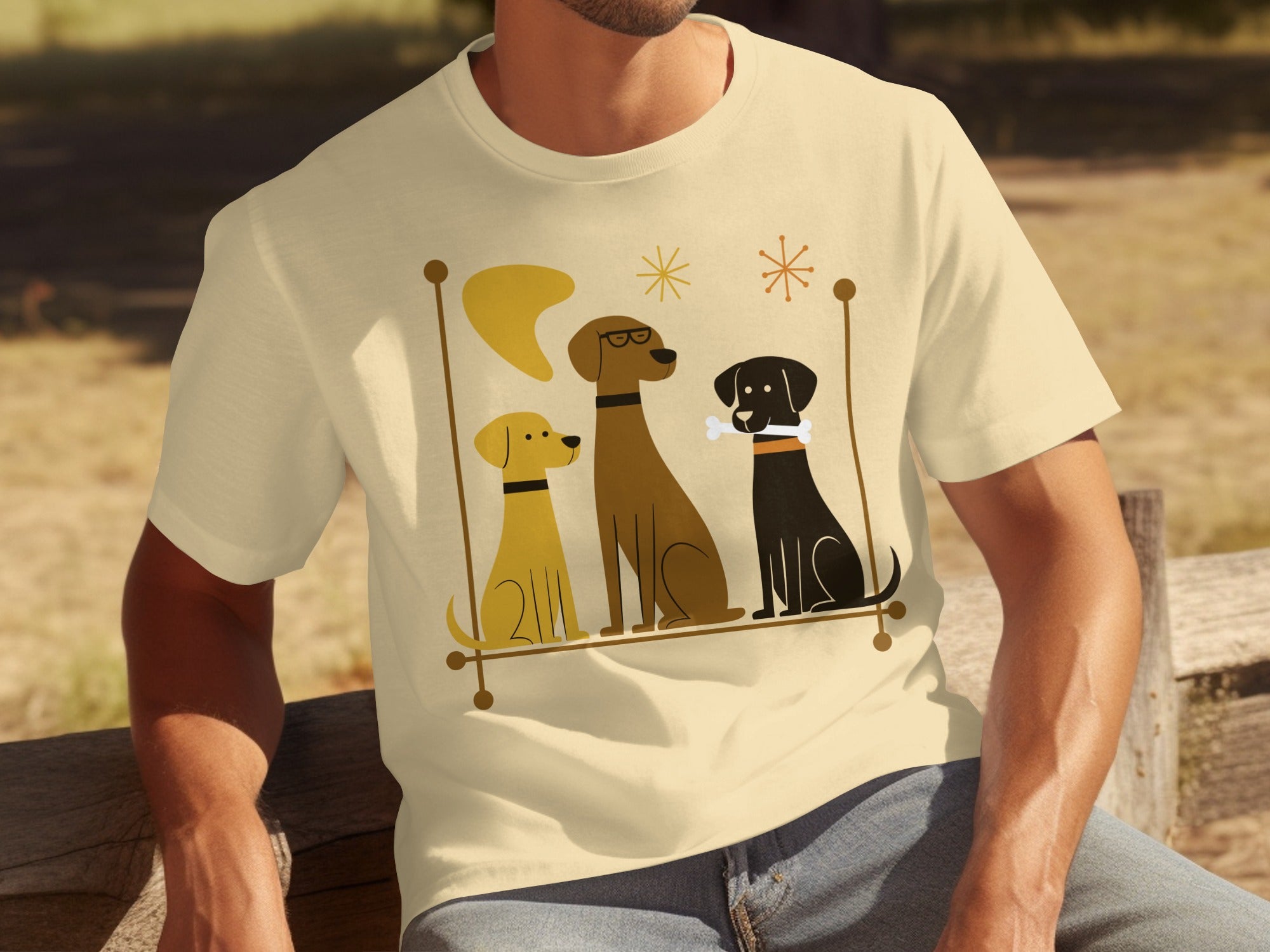 Retro Style Graphic Dogs Print Unisex T-shirt