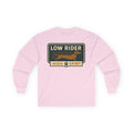 Dachshund Low Rider, High Spirit Long Sleeve Tee in Light Pink