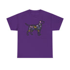 Dog Silhouette Filled with Flowers Graphic Art T-Shirt