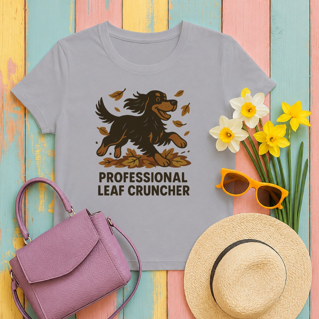 gordon setter leaf-cruncher tee flat lay hero