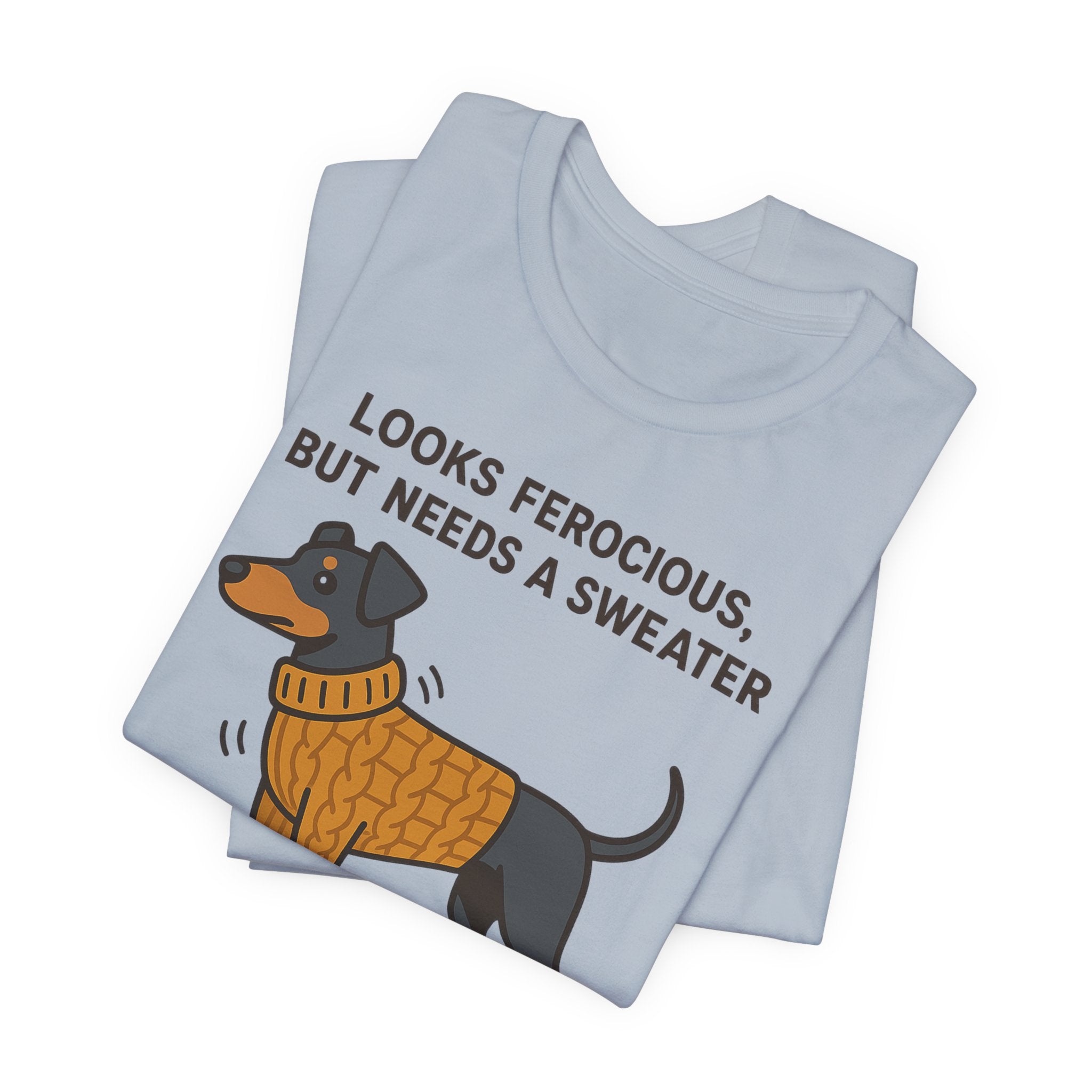 Doberman Looks Ferocious But Needs a Sweater Tee