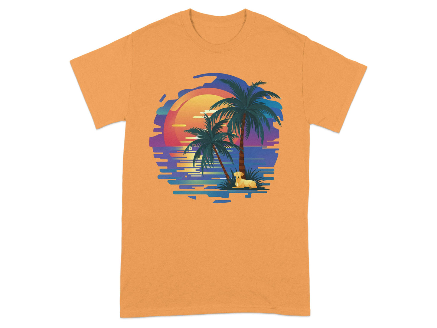 Tropical Sunset Beach Palm Trees Graphic product type