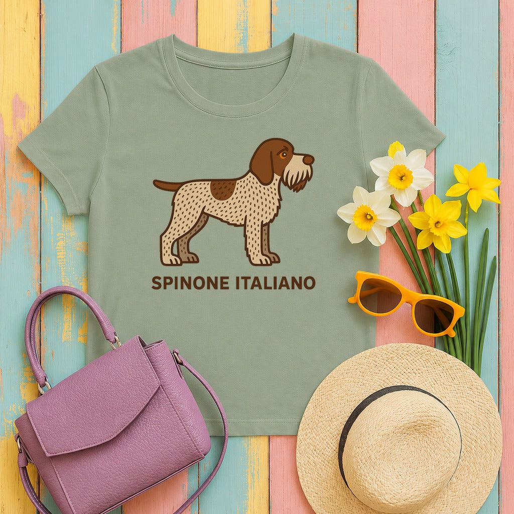 Spinone Italiano Breed Portrait Tee in Sage