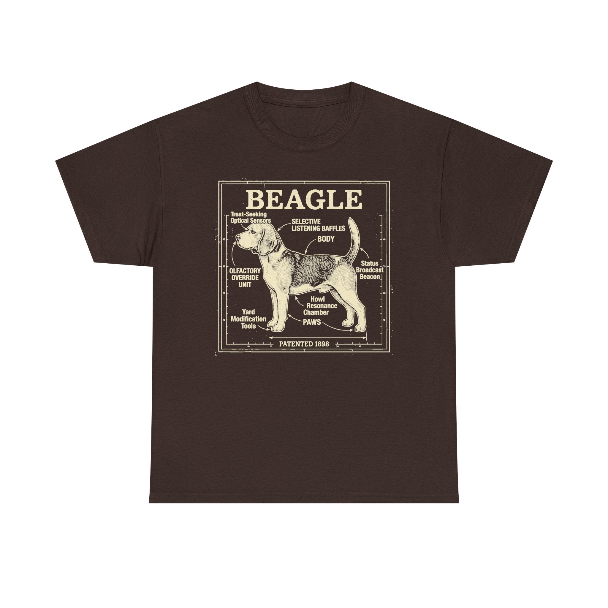 Whimsical Beagle Blueprint T-Shirt