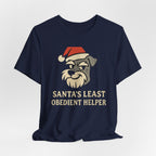 Santa's Least Obedient Helper Schnauzer Christmas T-Shirt