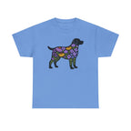 Labrador Silhouette Filled With Floral Patterns Trendy T-Shirt