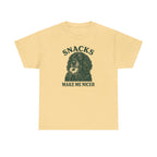 Snacks Make Me Nicer Gordon Setter with Donut Funny Foodie T-Shirt