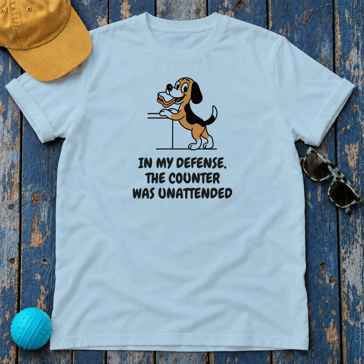 Beagle Counter Was Unattended Tee in Light Blue
