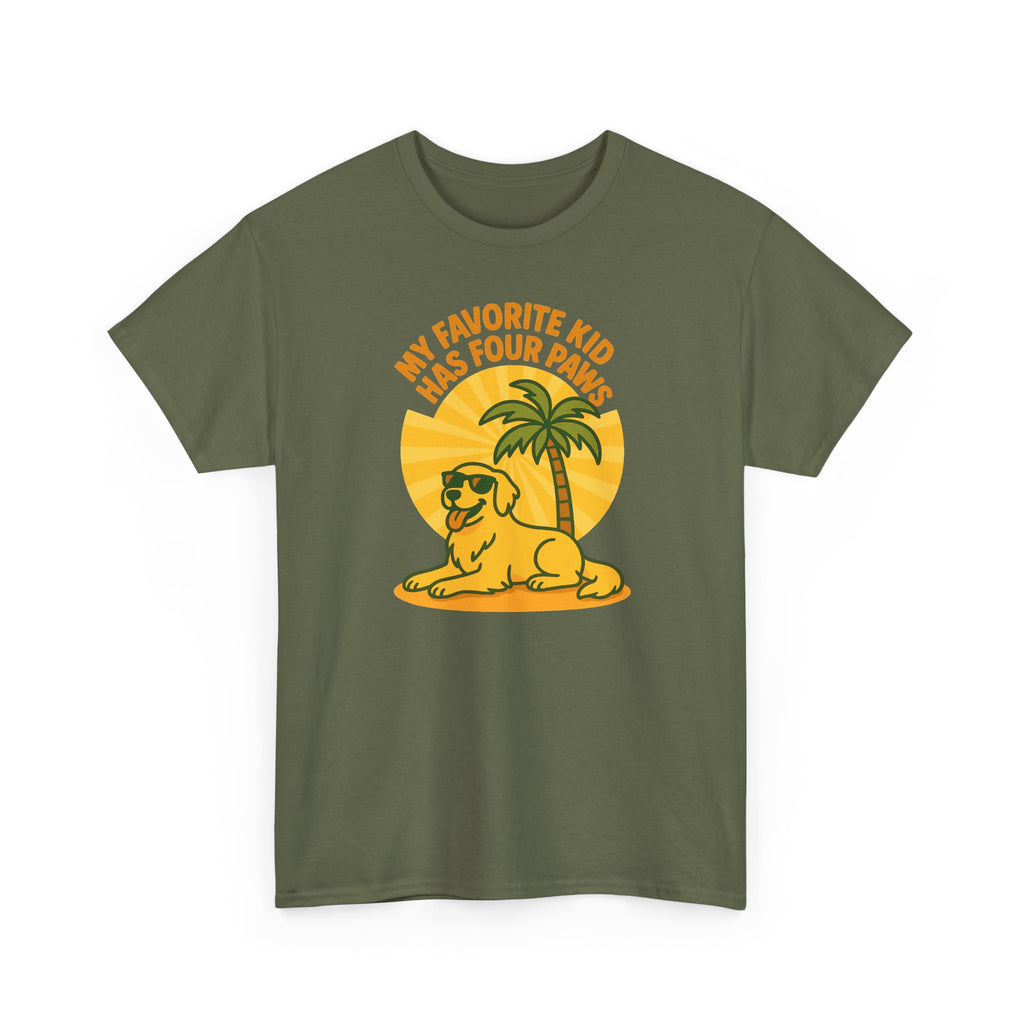 My Favorite Kid Has Four Paws With Golden Retriever T-Shirt