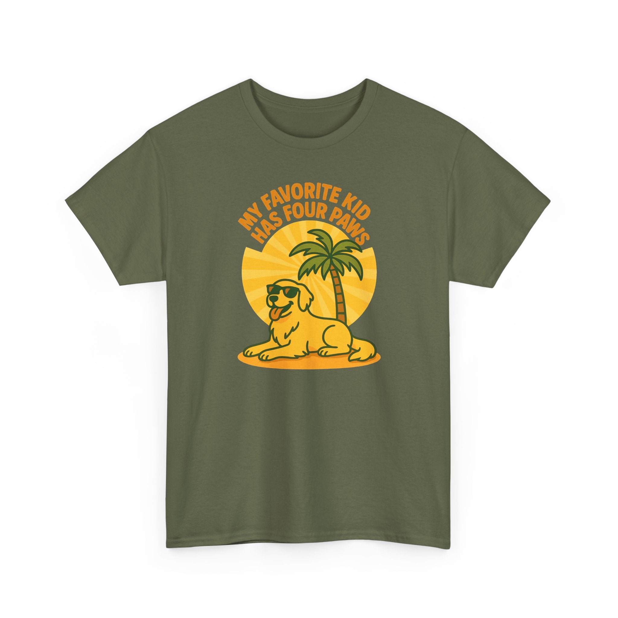 My Favorite Kid Has Four Paws With Golden Retriever T-Shirt
