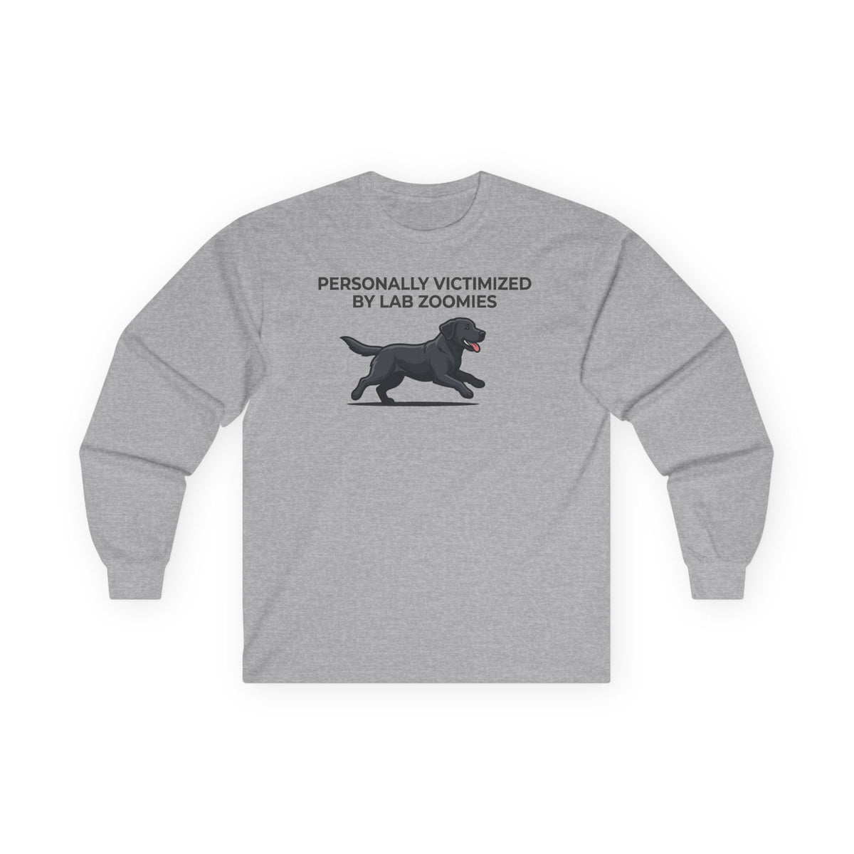 Labrador Zoomies Long Sleeve Tee in Sport Grey
