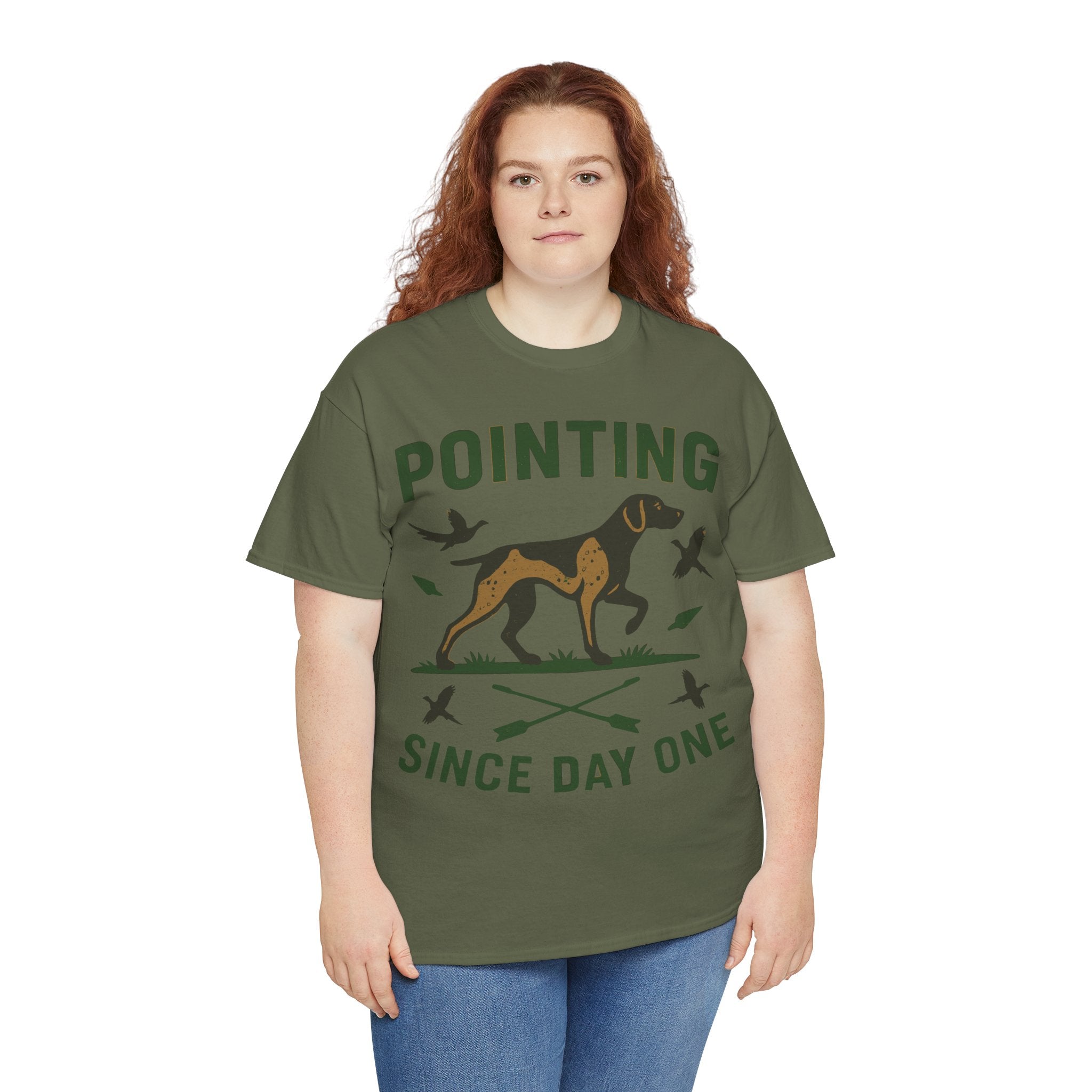 German Shorthaired Pointer 'Pointing since day one' t-shirt