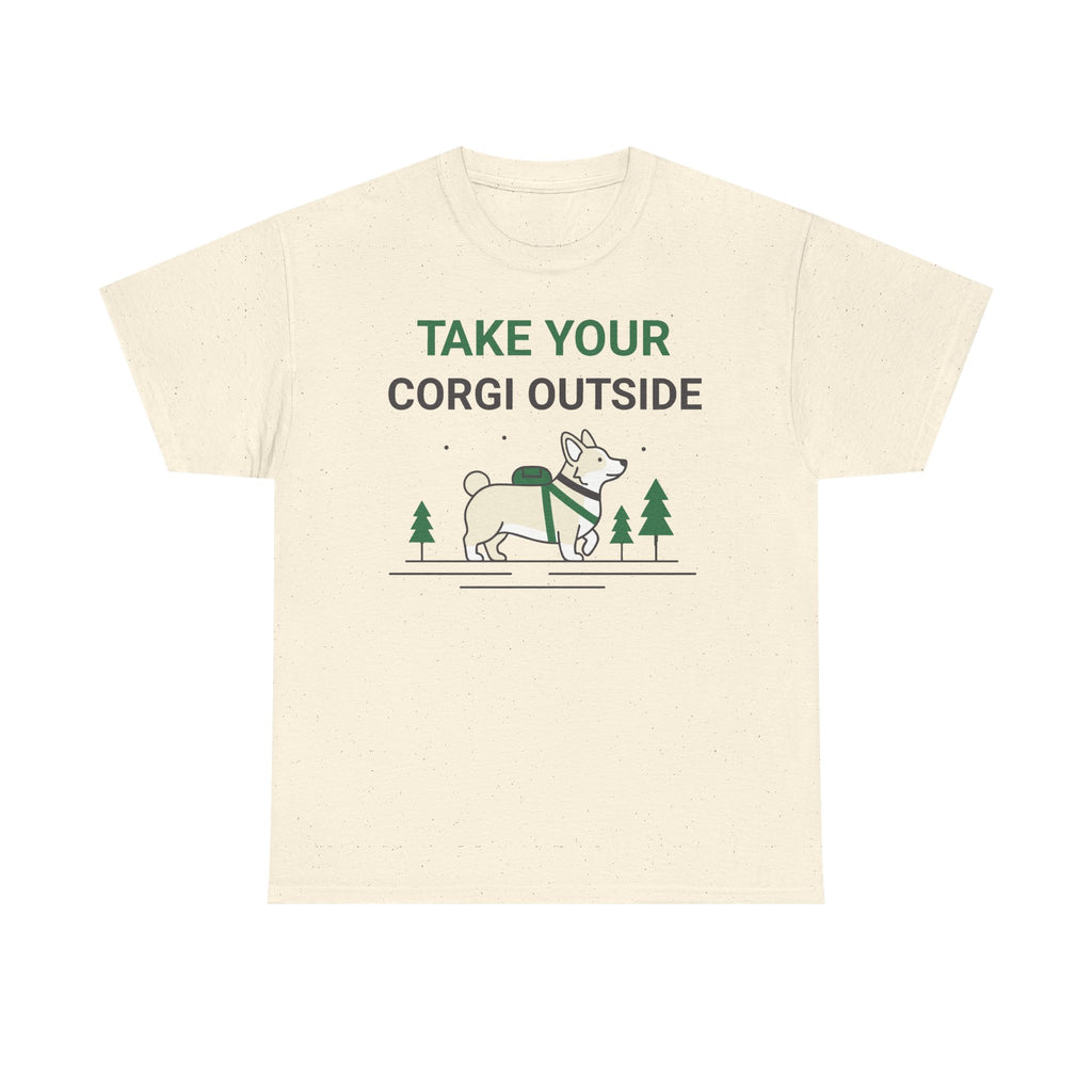 Take Your Corgi Outside Outdoors Adventure Cartoon T-Shirt