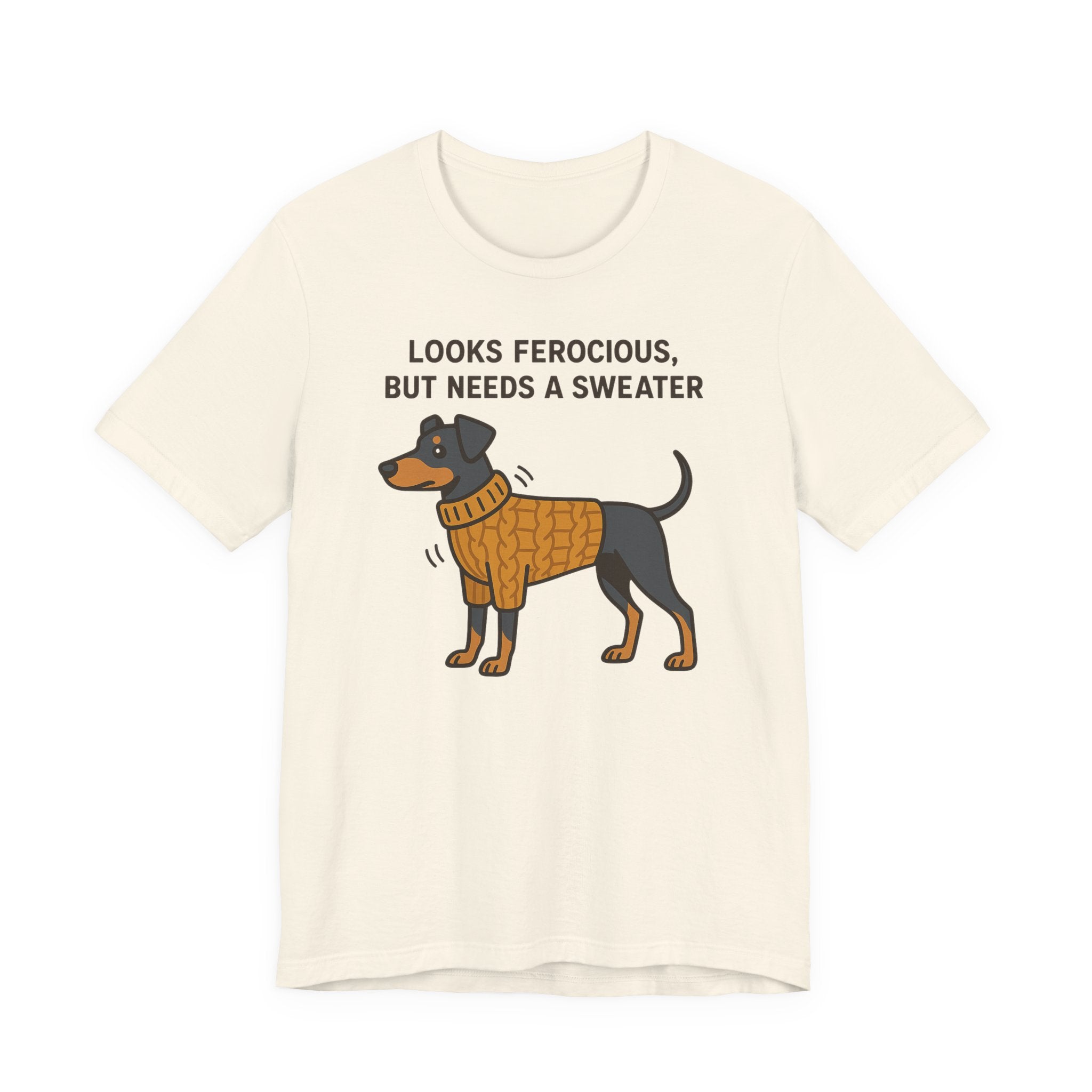 Doberman Looks Ferocious But Needs a Sweater Tee