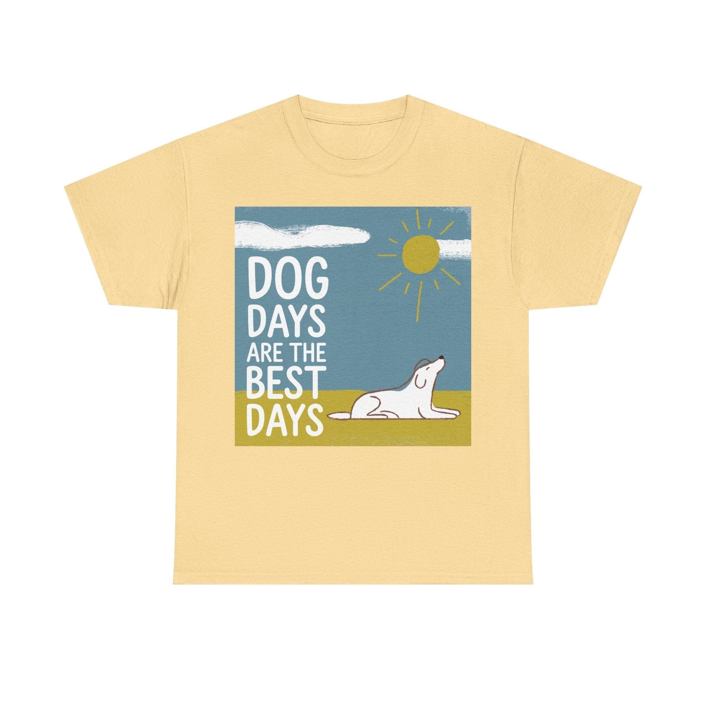 Dog Days Unisex Tee, Casual Summer Shirt, Pet Lover Gift, Beach Day Wear, Dog Enthusiasts Apparel Yellow Haze T-Shirt