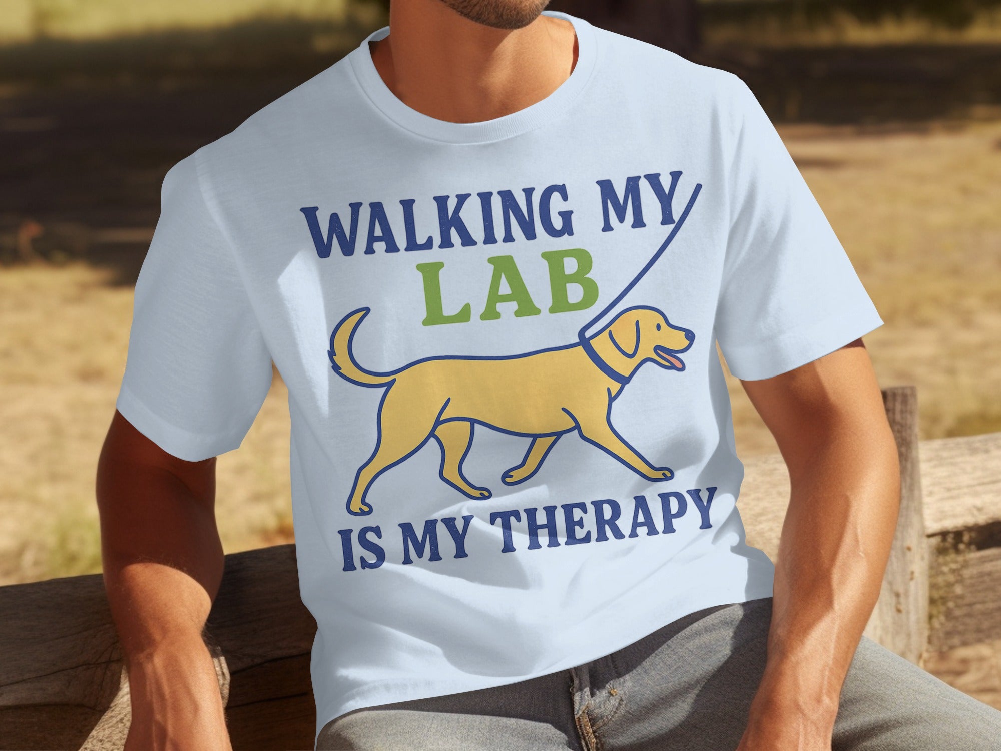 Walking My Lab Is My Therapy Labrador T-shirt