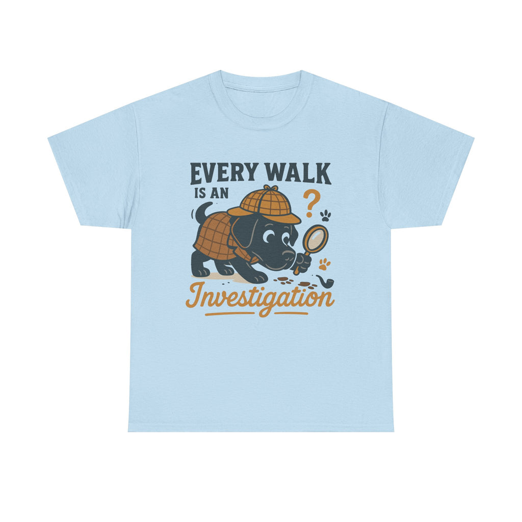 Black Lab "Every Walk is an Investigation" Cartoon Tee