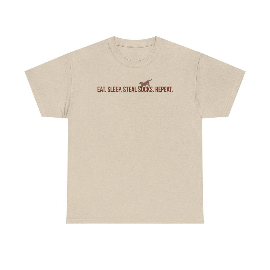 Eat Sleep Steal Socks Repeat. Lab T-shirt.