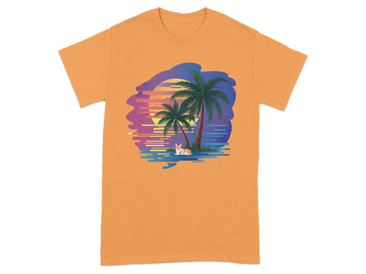 Sunset Palm Trees Beach Scene Graphic T-Shirt product type