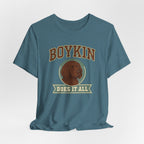 Boykin Spaniel Does It All Varsity Tee