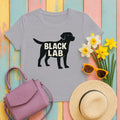 Black Lab Silhouette T-shirt in Athletic Heather