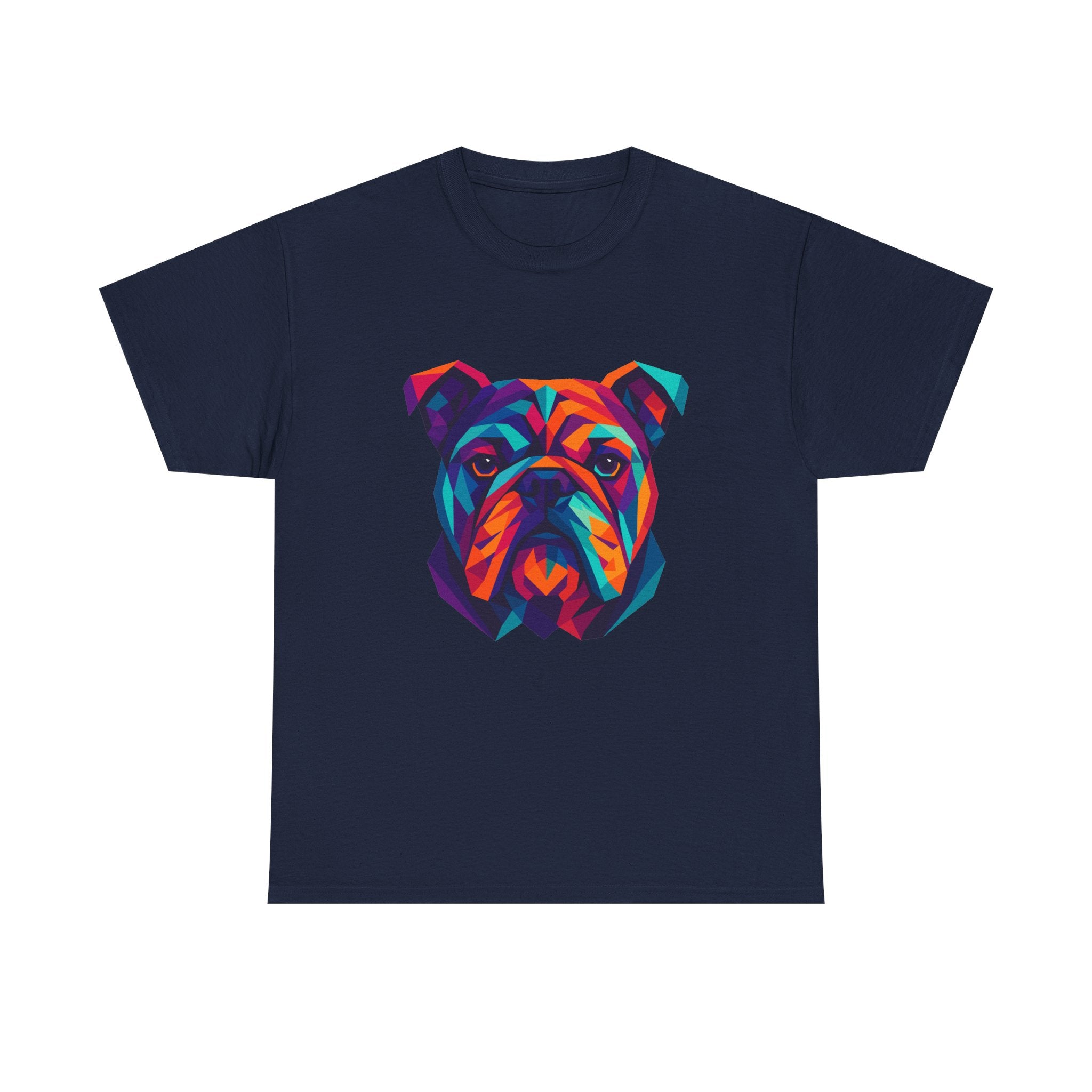 Colorful Geometric Bulldog Design Illustration Art T-Shirt