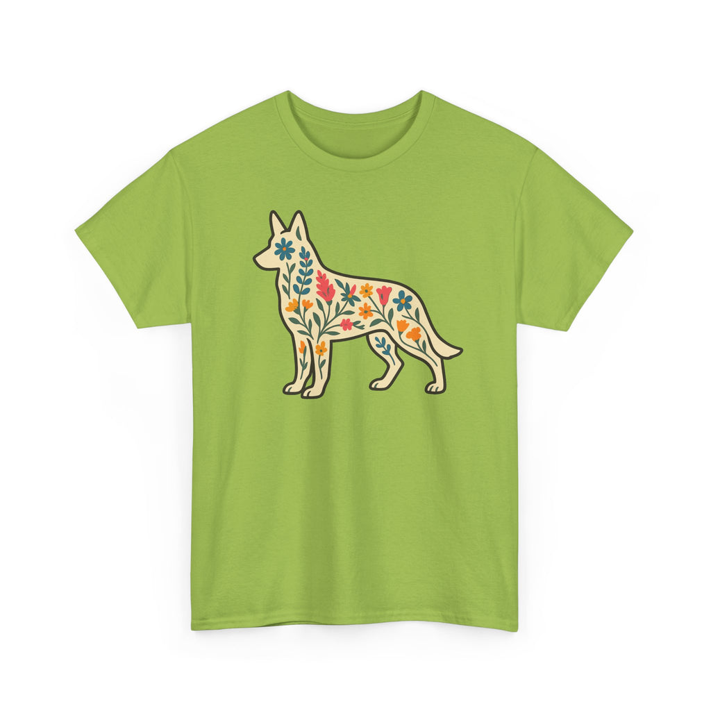 Floral German Shepherd T-Shirt
