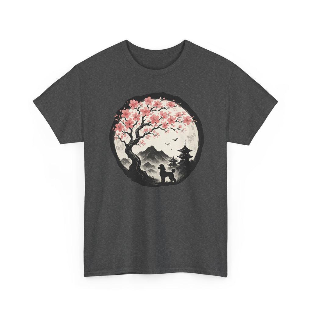 Asian Landscape With Poodle Silhouette T-Shirt