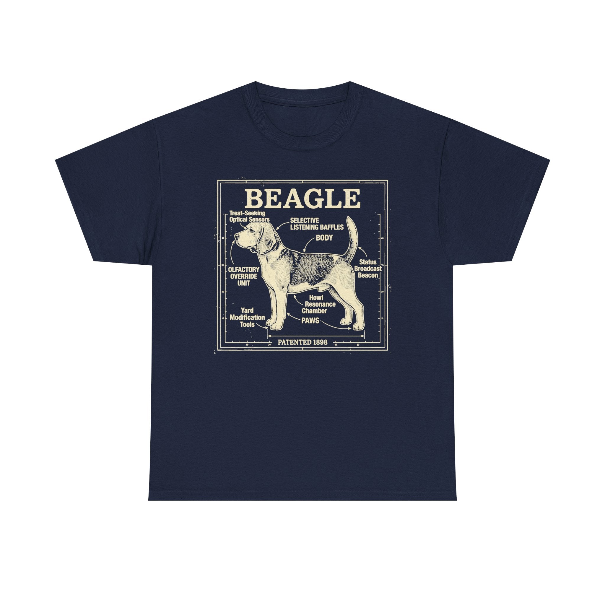 Whimsical Beagle Blueprint T-Shirt