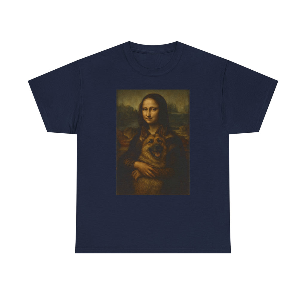 Mona Lisa German Shepherd Dog Friendship Artwork T-Shirt