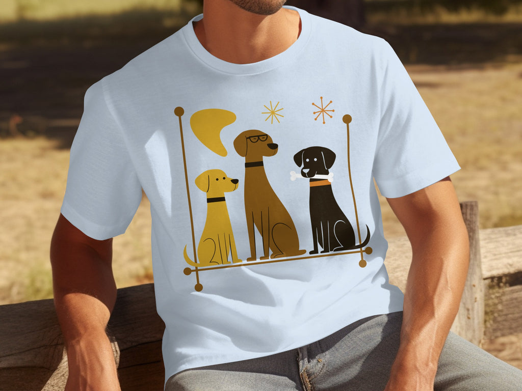 Stylish Dogs Art Graphic on Casual White T-shirt Product
