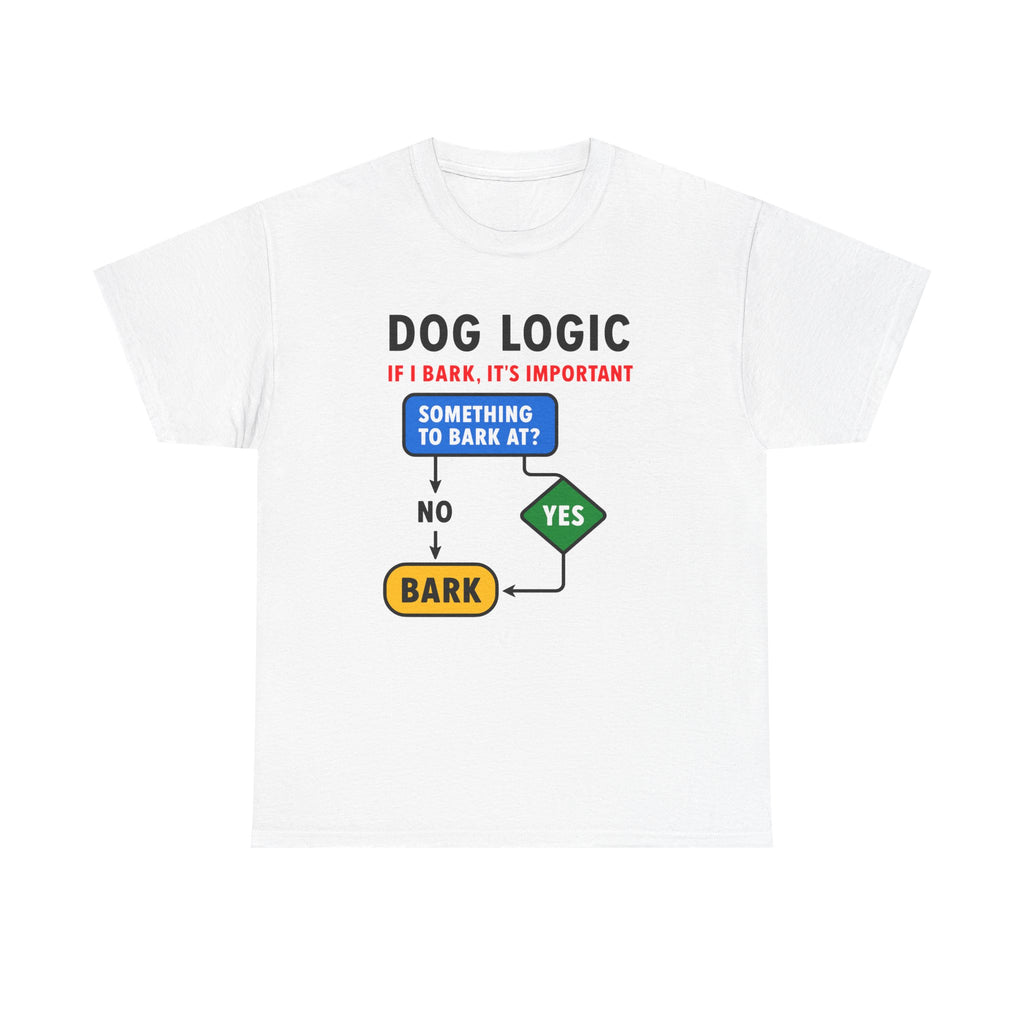 Dog Logic If I Bark Its Important Funny Flowchart T-Shirt