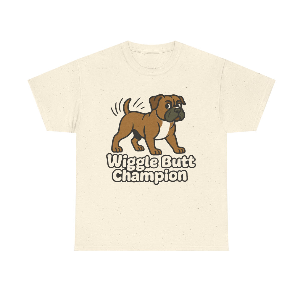 "Wiggle Butt Champion" Boxer Dog Unisex Tshirt
