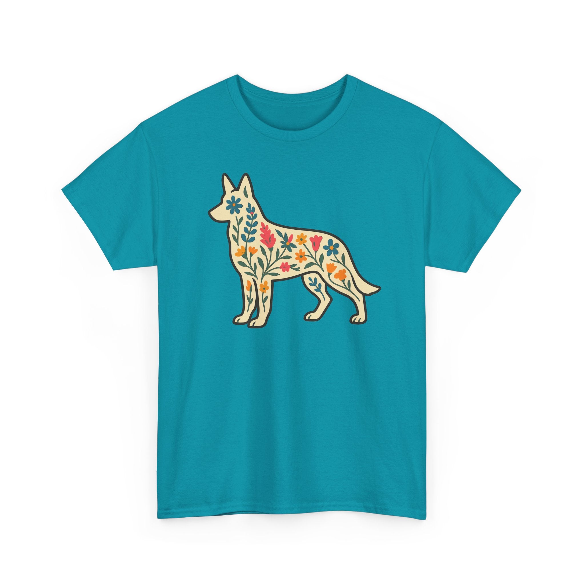 Floral German Shepherd T-Shirt