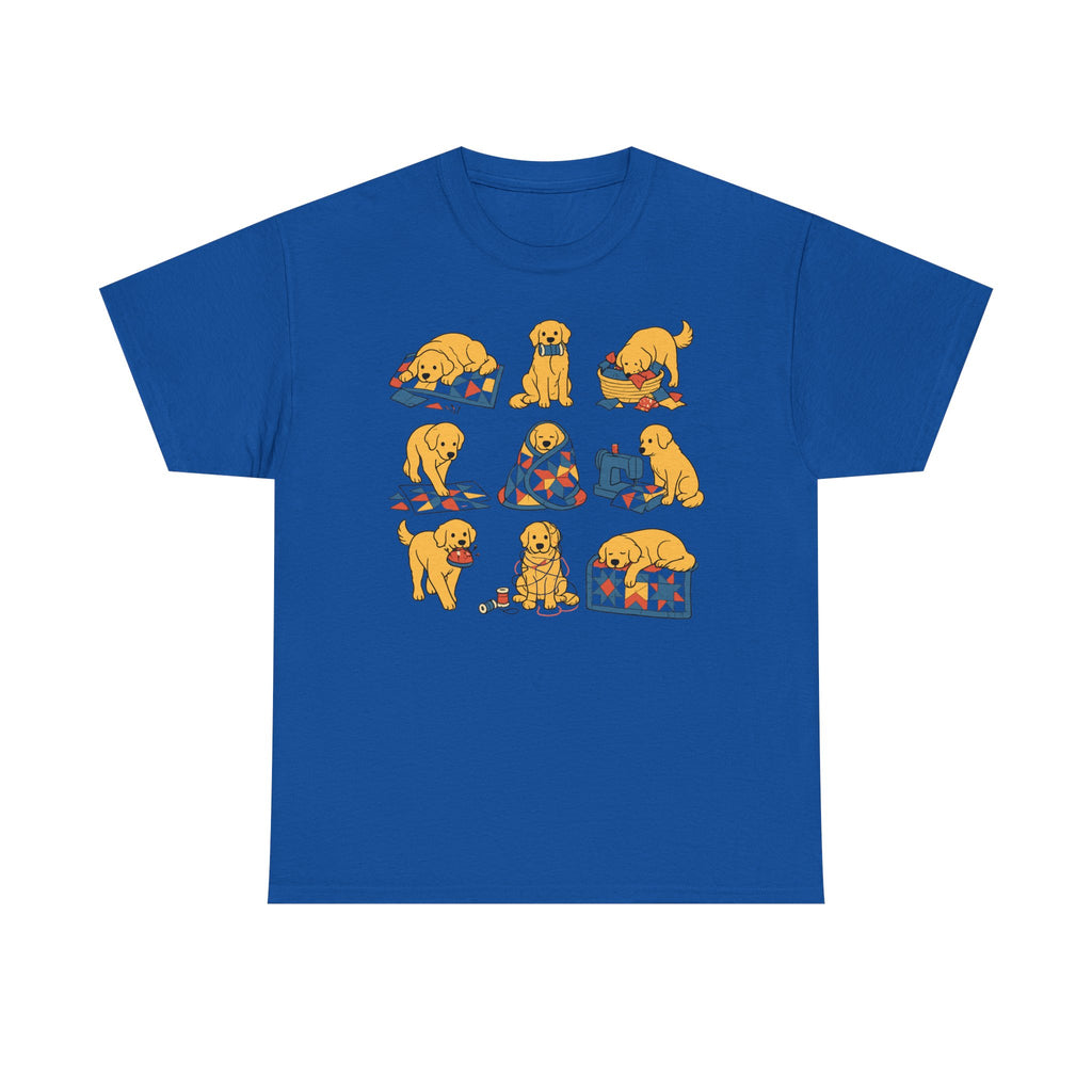 Cozy Golden Retriever Quilting Adventures T-Shirt