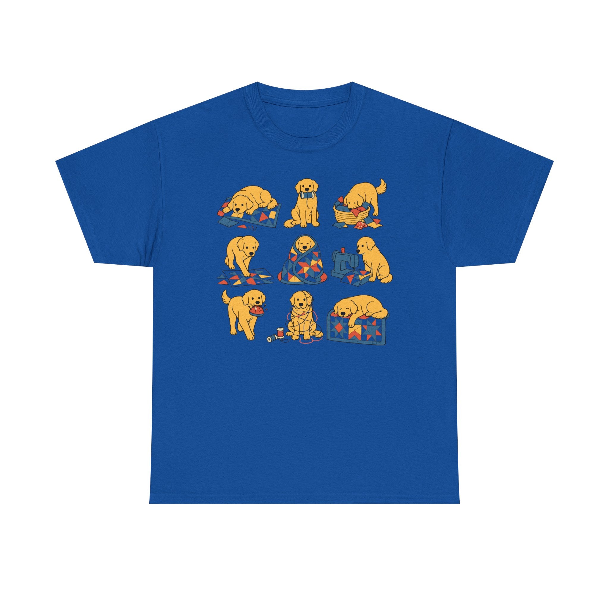 Cozy Golden Retriever Quilting Adventures T-Shirt