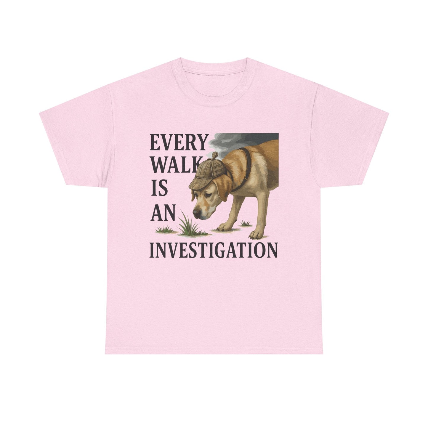 Yellow Lab Every Walk is an Investigation Tee Light Pink T-Shirt